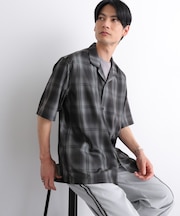オンブレーチェックシャツ 半袖