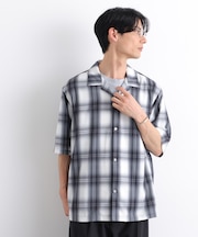 オンブレーチェックシャツ 半袖