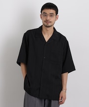 ジャガードストライプシャツ 半袖