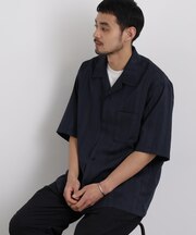 ジャガードストライプシャツ 半袖