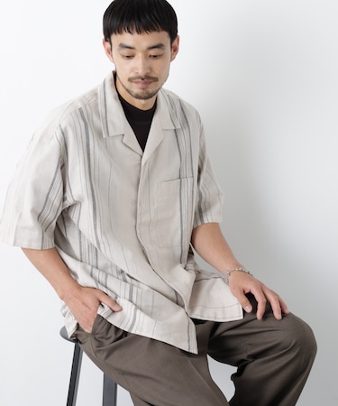 ｢FRENCH LINEN｣ フライフロント半袖シャツ