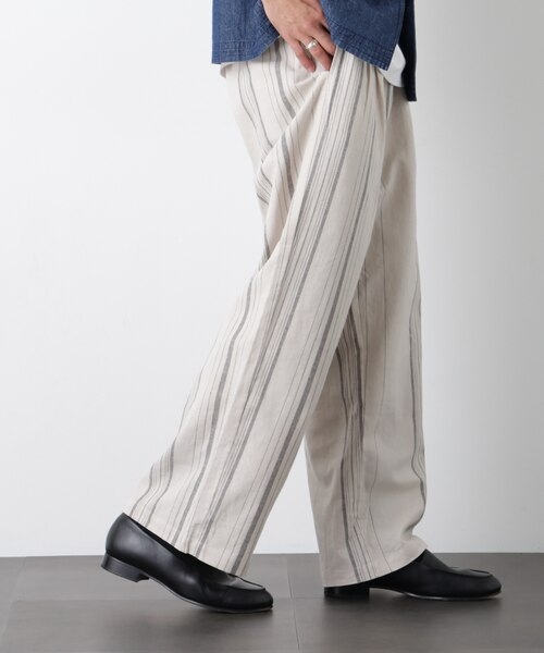 FRENCH LINEN｣ ストライプスラックス｜ナノ・ユニバースの通販｜&mall