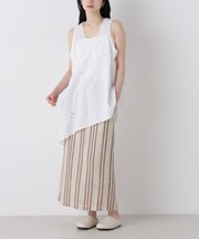 made in india ジャカードストライプIラインスカート(セットアップ可)