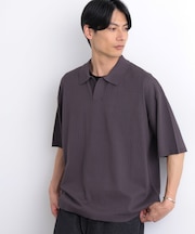 WEB限定/スキッパーテックニットポロシャツ/半袖