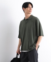 WEB限定/スキッパーテックニットポロシャツ/半袖