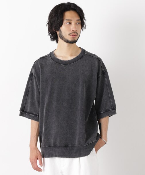 ケミカル加工袖線切替えTシャツ