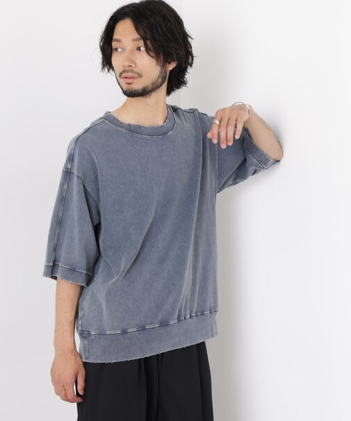 ケミカル加工袖線切替えTシャツ