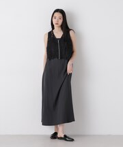 かぎ針風ベストセットキャミワンピース