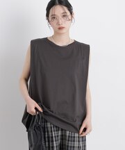 NANOFINE ボックスフレアカットトップス