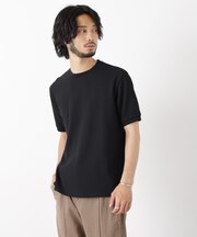 「モダンコンフォート」ヘリンボン クルーネックTシャツ 半袖