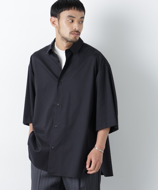 「ASSEMBLANC」リネンミックスハーフスリーブオーバーシャツ(セットアップ可)