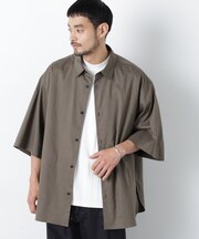 「ASSEMBLANC」リネンミックスハーフスリーブオーバーシャツ(セットアップ可)