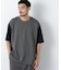 2トーンシルケット切り替えTシャツ 半袖