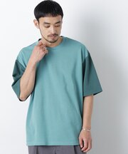 2トーンシルケット切り替えTシャツ 半袖