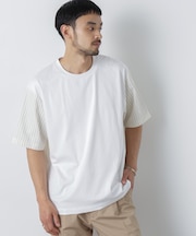 スムース布帛ドッキングTシャツ 半袖