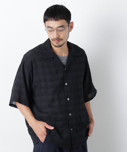 シースルーチェックシャツ 半袖