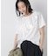 アシンメトリーフリル異素材コンビTシャツ