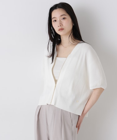 SUMMER VEIL KNIT ジップカーディガン