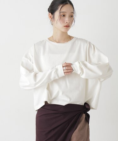 Hanes／1P SHIRO for HER クロップドワイドT