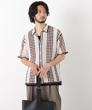 ラッセル編みニットシャツ