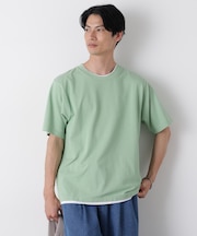フェイクレイヤード鹿の子Tシャツ 半袖