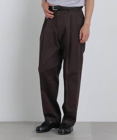 NewOnTrousers ウォッシュサテンWide テーパー