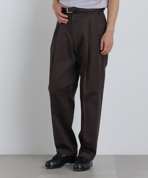 NewOnTrousers ウォッシュサテンWide テーパー