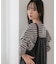 WEB限定／ボーダーワイドドロップトップス