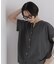バックカットソー切り替えスキッパーブラウス