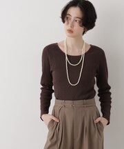 バックオープンリンクス編みニット