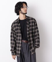｢OtoNANO｣LIM-BRESS クリアチェックワイドシャツ 長袖
