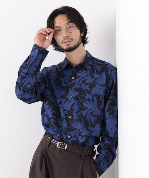 EDITORIAL PRINT レギュラーカラーシャツ