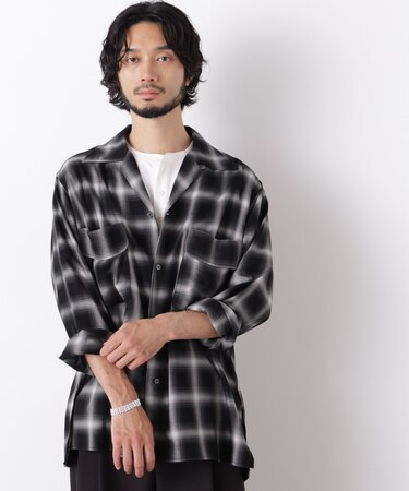 「ASSEMBLANC」 レーヨンオンブレーシャツ(セットアップ可)