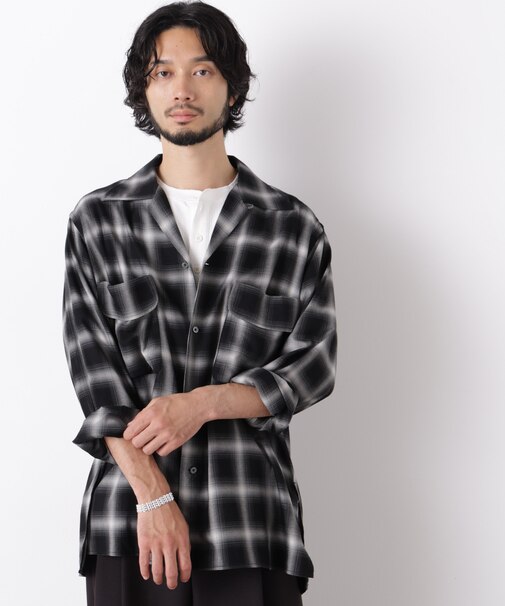 「ASSEMBLANC」 レーヨンオンブレーシャツ(セットアップ可)