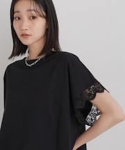 レースカフドルマンワイドカットトップス