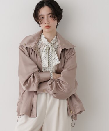 エアリーサテンスタンドブルゾン