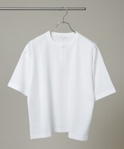 NORMANBROS／ショート丈ワッフルヘンリーネックTシャツ 半袖