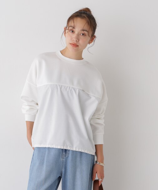異素材切り替えコンビダンボールカットトップス