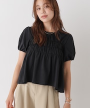 フロントシャーリングカットトップス