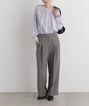 シャンブレーシャークスキンタックセミワイドパンツ(セットアップ可)