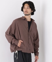 「OtoNANO」2WAYコーチシャツ コットンウールボイル／チェック