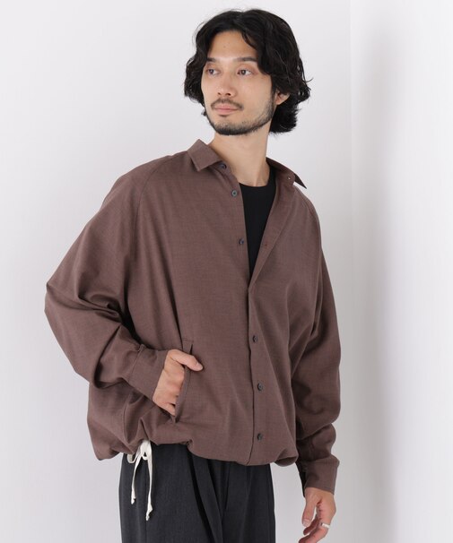 「OtoNANO」2WAYコーチシャツ コットンウールボイル/チェック
