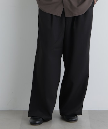 ポリエステルウィーブ ワイドパンツ