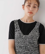 WEB限定／ベロアパイピングリンガーTシャツ