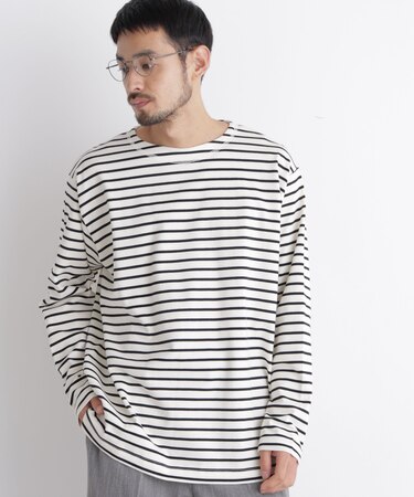 ボーダーバスクTシャツ 長袖