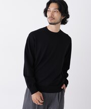 「毛玉レスニット」ファインゲージクルーネック
