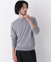 「毛玉レスニット」ファインゲージクルーネック