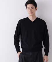 「毛玉レスニット」ファインゲージVネック