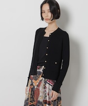 毛玉レスニット ミニケーブルカーディガン