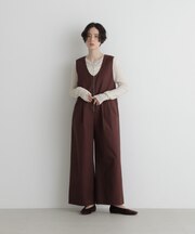 コットンタックジップオールインワン